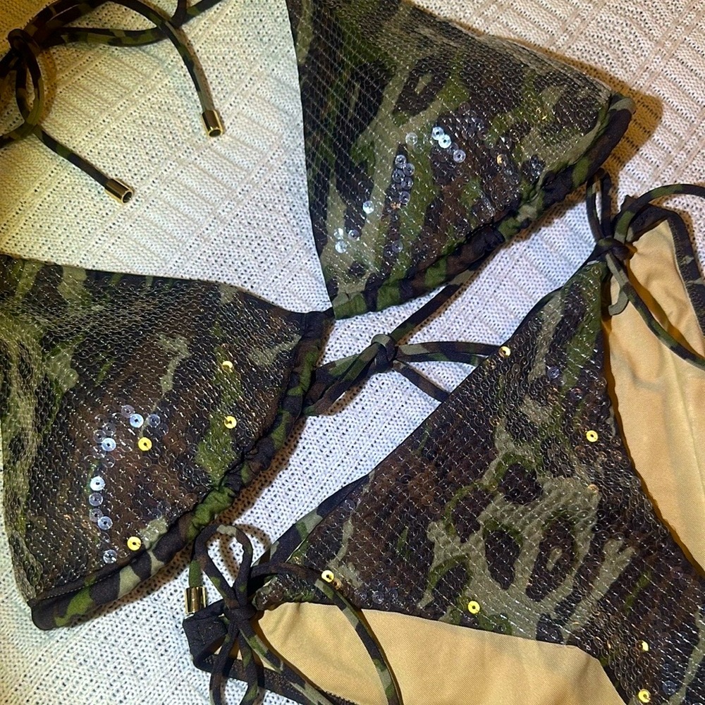 Victoria's Secret Camouflage Sequin Bikini Set